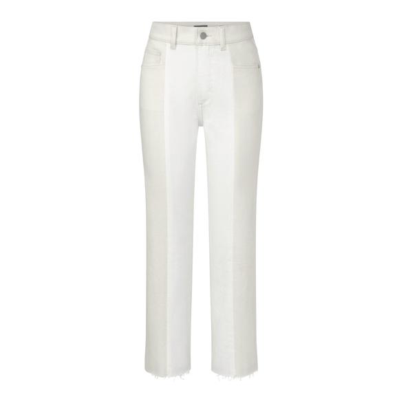 NEW DL1961 - WOMEN'S patti straight high rise ankle pant in ecru blocked - Picture 1 of 4